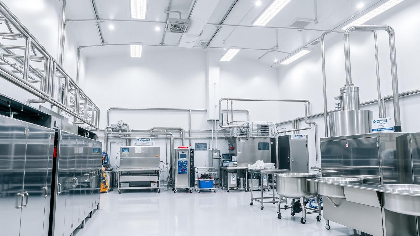Food processing plant interior